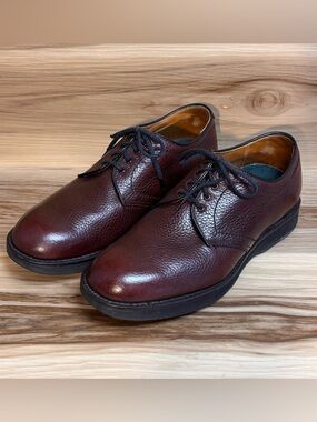 ALDEN Burgundy Oxfords Plain Toe Blucher Grainy Leather USA size 9 (EUC)